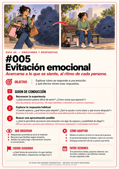 Guía ilustrada en español: Evitación emocional