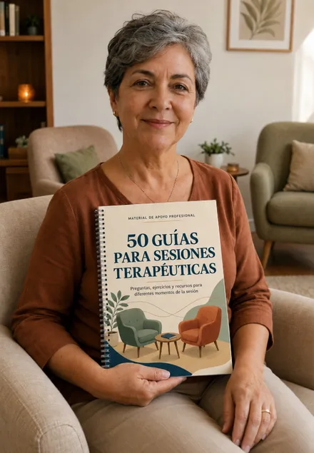 Mujer sosteniendo las guías en español